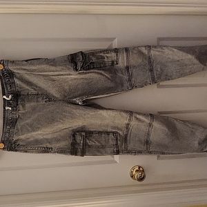 Grey denim cargo jeans big kid size 14
